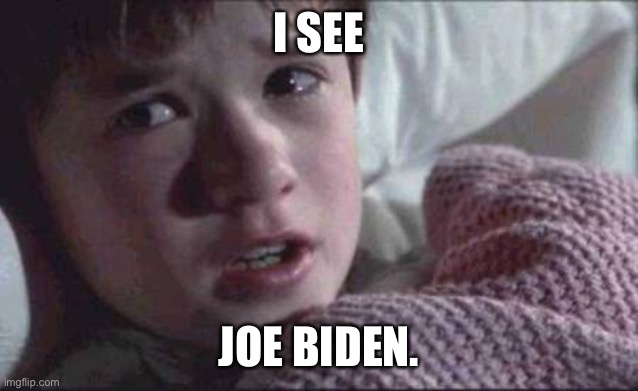 I See Dead People Meme | I SEE; JOE BIDEN. | image tagged in memes,i see dead people | made w/ Imgflip meme maker