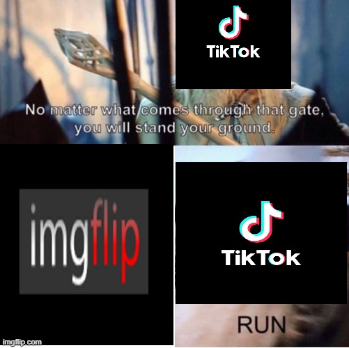 COWER IN FEAR! | image tagged in no matter what comes through that gate,tiktok | made w/ Imgflip meme maker