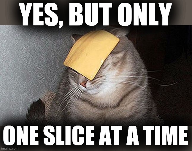 YES, BUT ONLY ONE SLICE AT A TIME | made w/ Imgflip meme maker