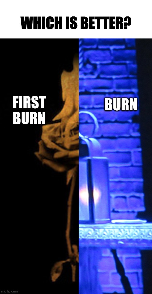 WHICH IS BETTER? BURN; FIRST BURN | made w/ Imgflip meme maker