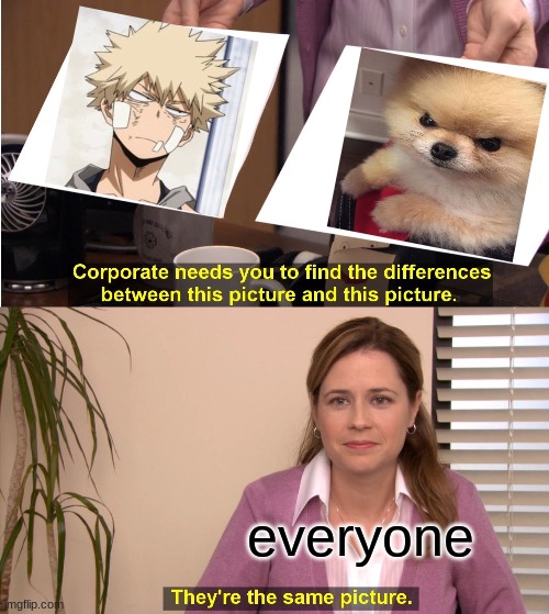 if you read the title: you are a good person and i love you | everyone | image tagged in memes,they're the same picture,anime,bakugo | made w/ Imgflip meme maker