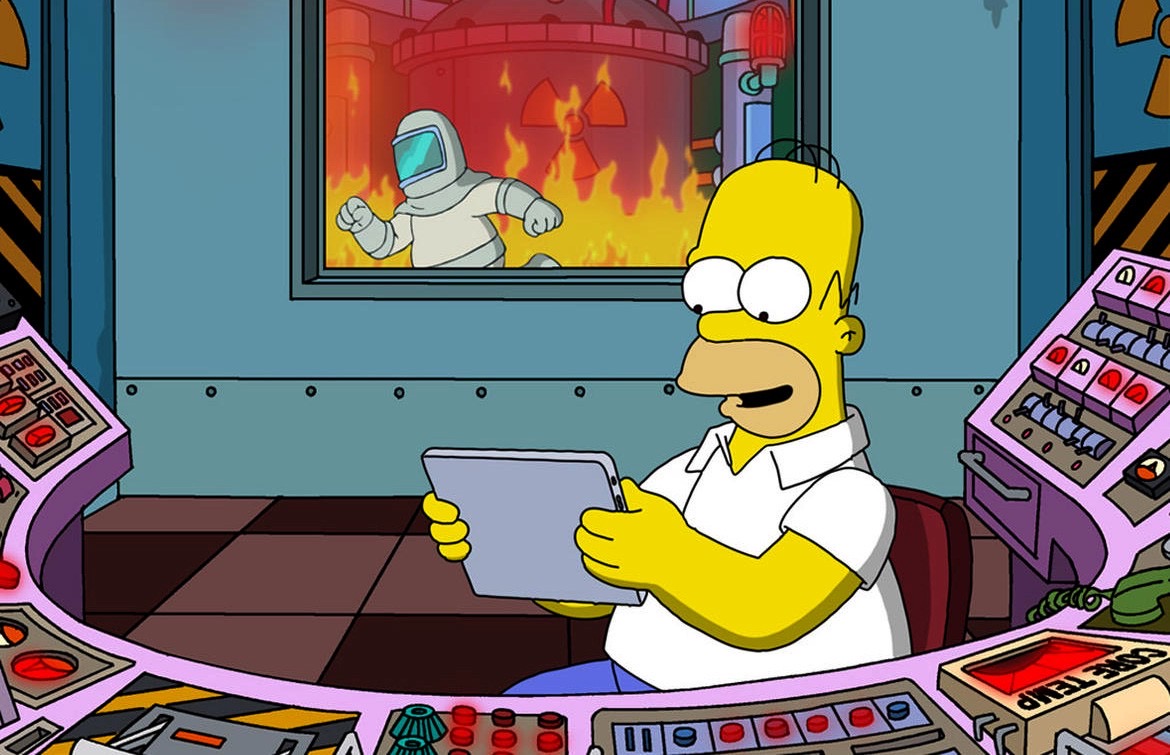 High Quality Homer Simpson ignoring fire Blank Meme Template