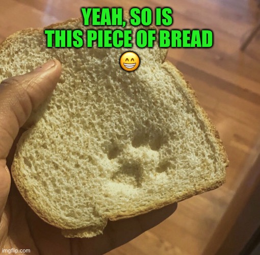 YEAH, SO IS 
THIS PIECE OF BREAD
? | made w/ Imgflip meme maker