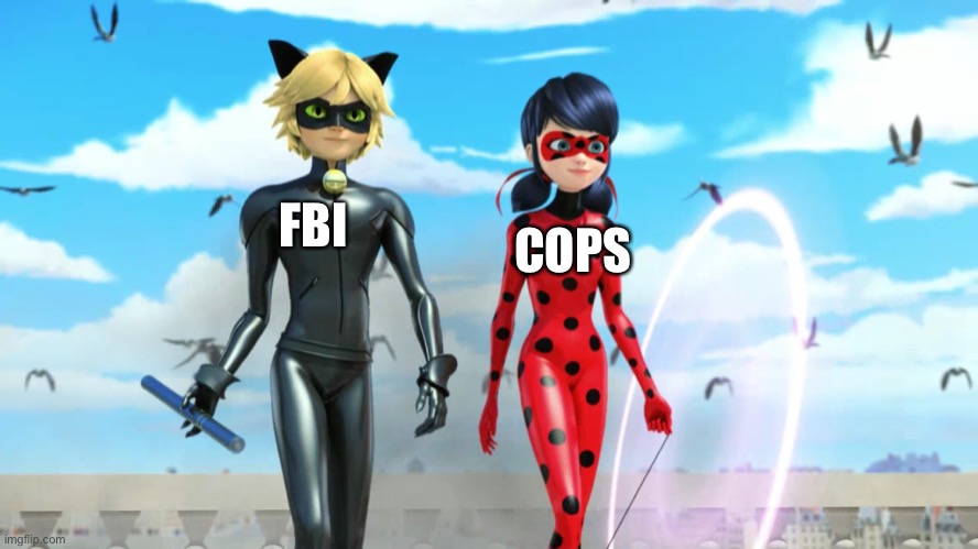 Miraculous Ladybug and Cat Noir (Chat Noir) | FBI COPS | image tagged in miraculous ladybug and cat noir chat noir | made w/ Imgflip meme maker