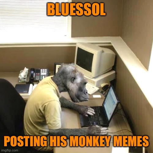 Monkey Business Meme | BLUESSOL POSTING HIS MONKEY MEMES | image tagged in memes,monkey business | made w/ Imgflip meme maker