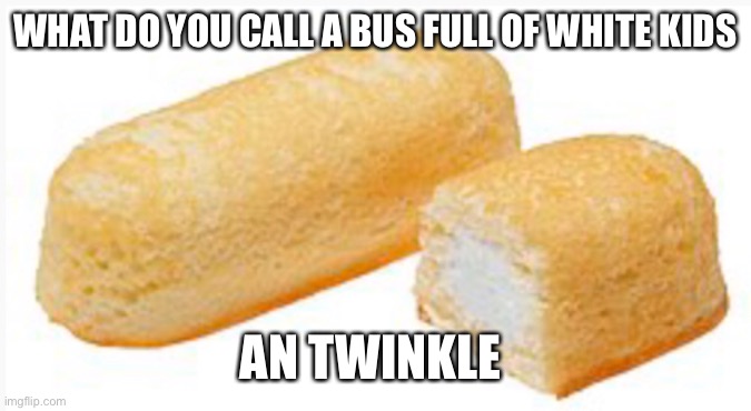 Funny joke | WHAT DO YOU CALL A BUS FULL OF WHITE KIDS; AN TWINKLE | image tagged in jokes | made w/ Imgflip meme maker