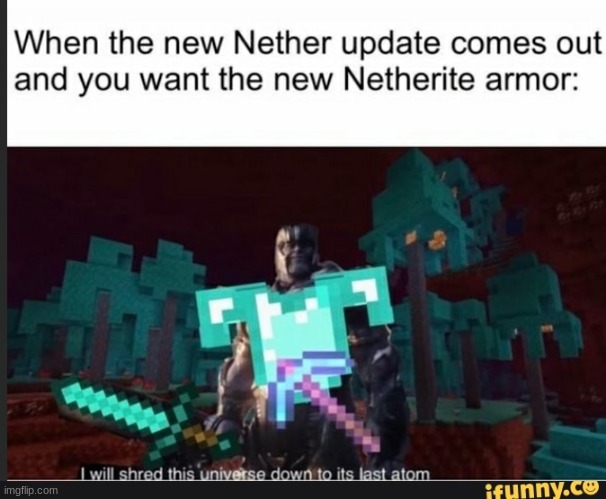 this was everyone when the nether update came out | made w/ Imgflip meme maker