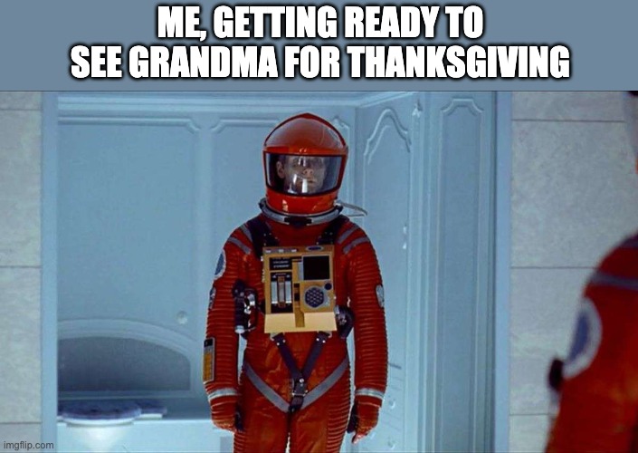 ME, GETTING READY TO SEE GRANDMA FOR THANKSGIVING | image tagged in thanksgiving,coronavirus,covid-19,grandma | made w/ Imgflip meme maker