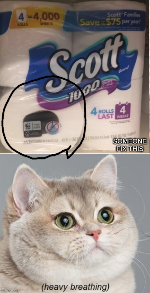 SOMEONE FIX THIS | image tagged in memes,heavy breathing cat | made w/ Imgflip meme maker