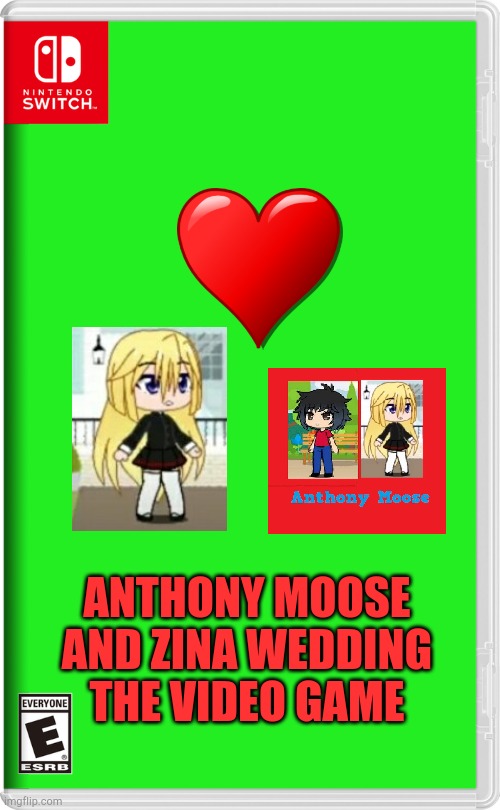 Anthony Moose and Zina falling in love | ANTHONY MOOSE AND ZINA WEDDING THE VIDEO GAME | image tagged in nintendo switch | made w/ Imgflip meme maker