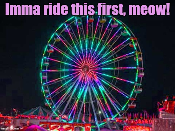 Imma ride this first, meow! | made w/ Imgflip meme maker