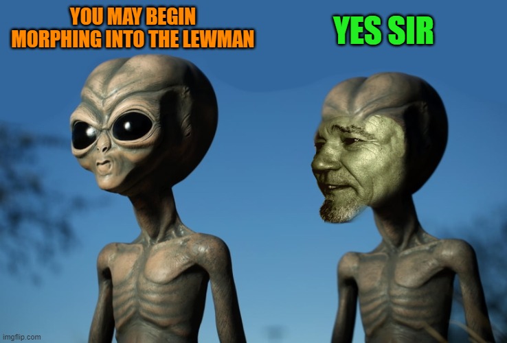 YES SIR; YOU MAY BEGIN MORPHING INTO THE LEWMAN | made w/ Imgflip meme maker