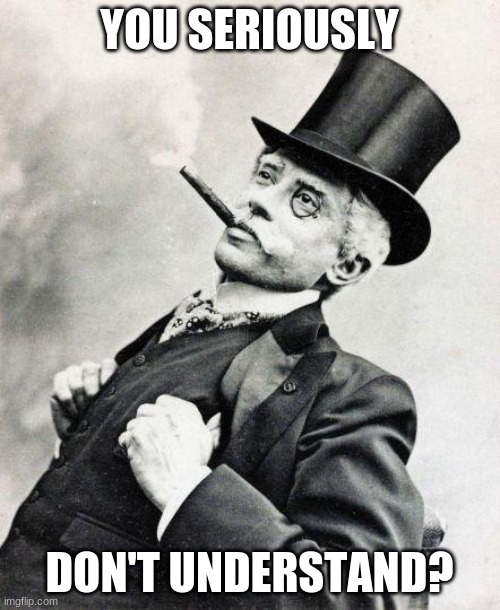 Smug gentleman | YOU SERIOUSLY DON'T UNDERSTAND? | image tagged in smug gentleman | made w/ Imgflip meme maker