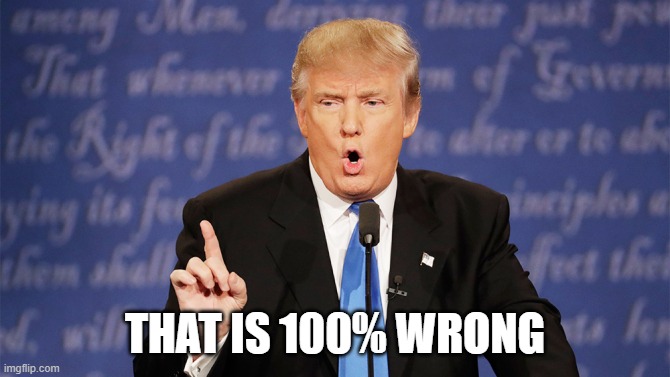 Donald Trump Wrong | THAT IS 100% WRONG | image tagged in donald trump wrong | made w/ Imgflip meme maker