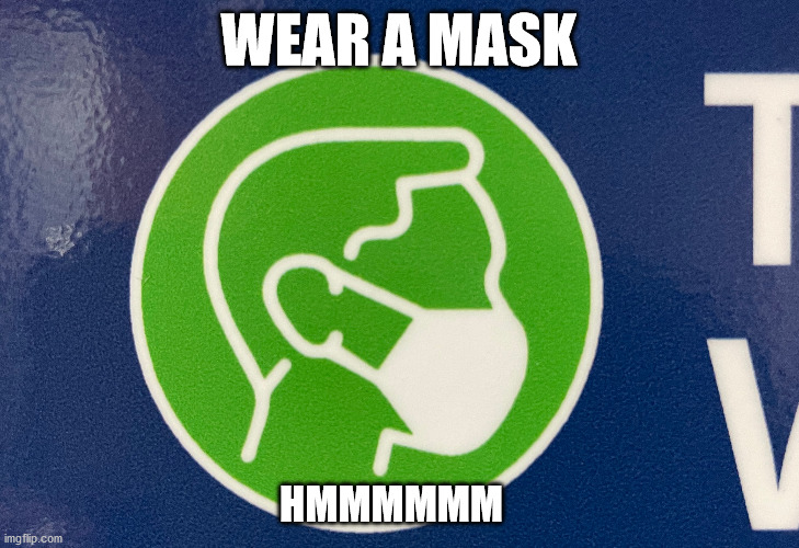 Covid-19 | WEAR A MASK; HMMMMMM | image tagged in covid-19,mask,wear a mask,bc | made w/ Imgflip meme maker
