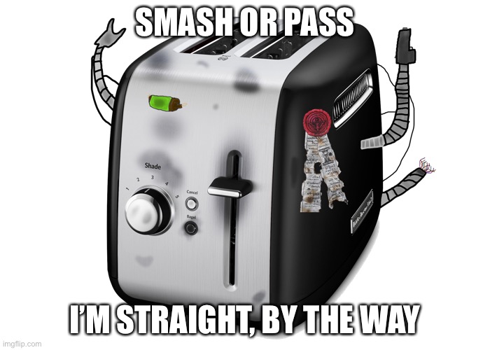 Toasterus | SMASH OR PASS; I’M STRAIGHT, BY THE WAY | image tagged in toasterus | made w/ Imgflip meme maker