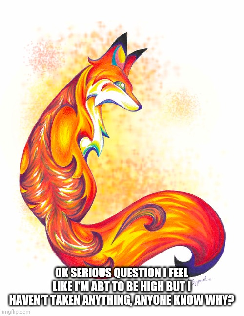 Help | OK SERIOUS QUESTION I FEEL LIKE I'M ABT TO BE HIGH BUT I HAVEN'T TAKEN ANYTHING, ANYONE KNOW WHY? | image tagged in help | made w/ Imgflip meme maker