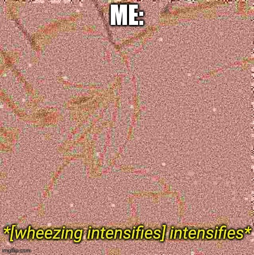 [Wheezing intensifies] intensifies | ME: | image tagged in wheezing intensifies intensifies | made w/ Imgflip meme maker