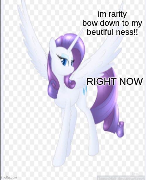 Queen rarity | im rarity bow down to my beutiful ness!! RIGHT NOW | image tagged in funny memes | made w/ Imgflip meme maker