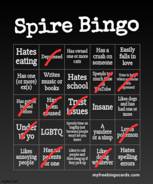 Bingo. | image tagged in spire bingo | made w/ Imgflip meme maker