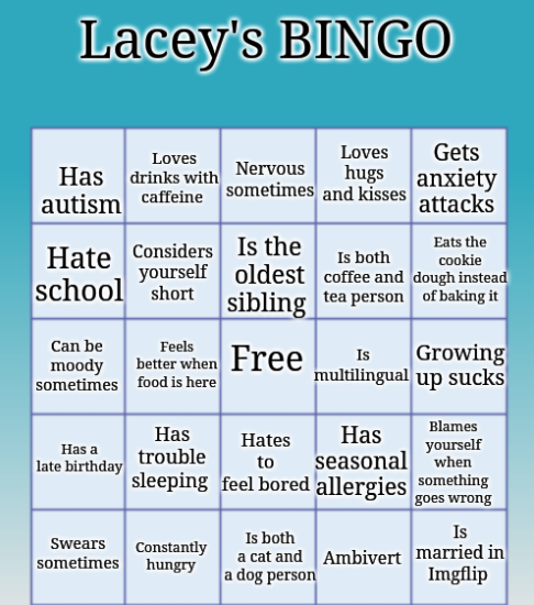 Lacey's BINGO Blank Meme Template