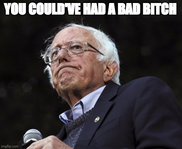 YOU COULD'VE HAD A BAD BITCH | image tagged in bernie sanders | made w/ Imgflip meme maker