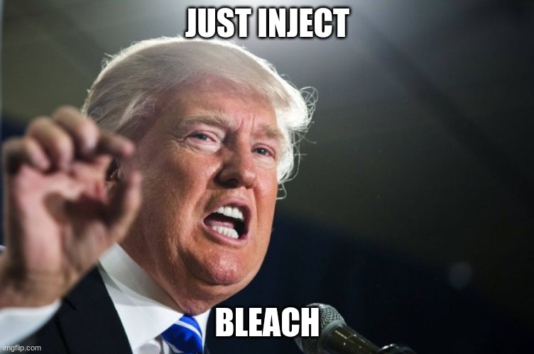 donald trump | JUST INJECT BLEACH | image tagged in donald trump | made w/ Imgflip meme maker