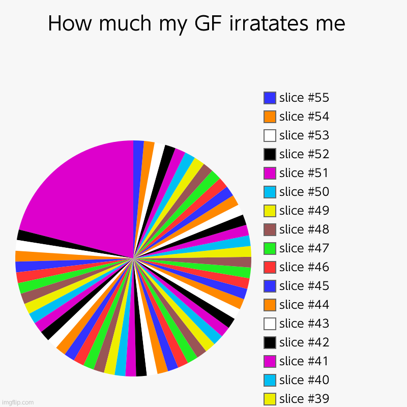 How much my GF irratates me  | | image tagged in charts,pie charts | made w/ Imgflip chart maker
