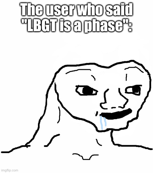 Brainless | The user who said "LBGT is a phase": | image tagged in brainless | made w/ Imgflip meme maker