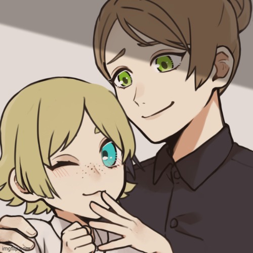 A picture of Sunny and Lucinda when they were younger, but they're human. (I'm starting to love this picrew thing) | made w/ Imgflip meme maker