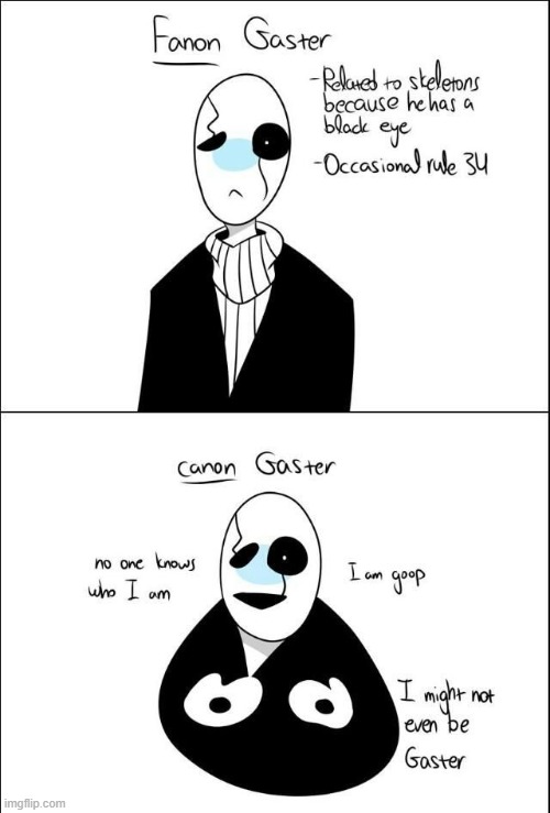 goop | image tagged in gaster,undertale,fanon vs canon | made w/ Imgflip meme maker