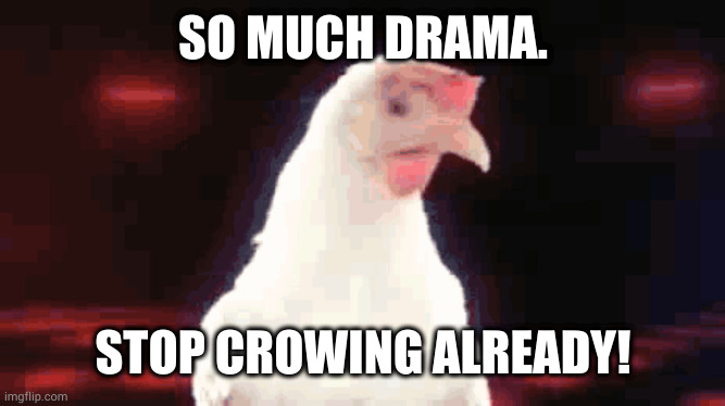 SO MUCH DRAMA. STOP CROWING ALREADY! | made w/ Imgflip meme maker