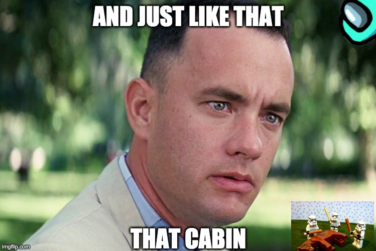 And Just Like That | AND JUST LIKE THAT; THAT CABIN | image tagged in memes,and just like that | made w/ Imgflip meme maker