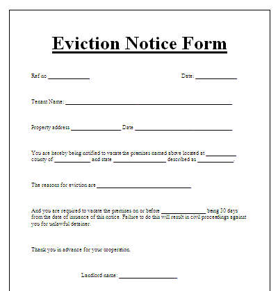 High Quality Blank Eviction Notice Form Blank Meme Template