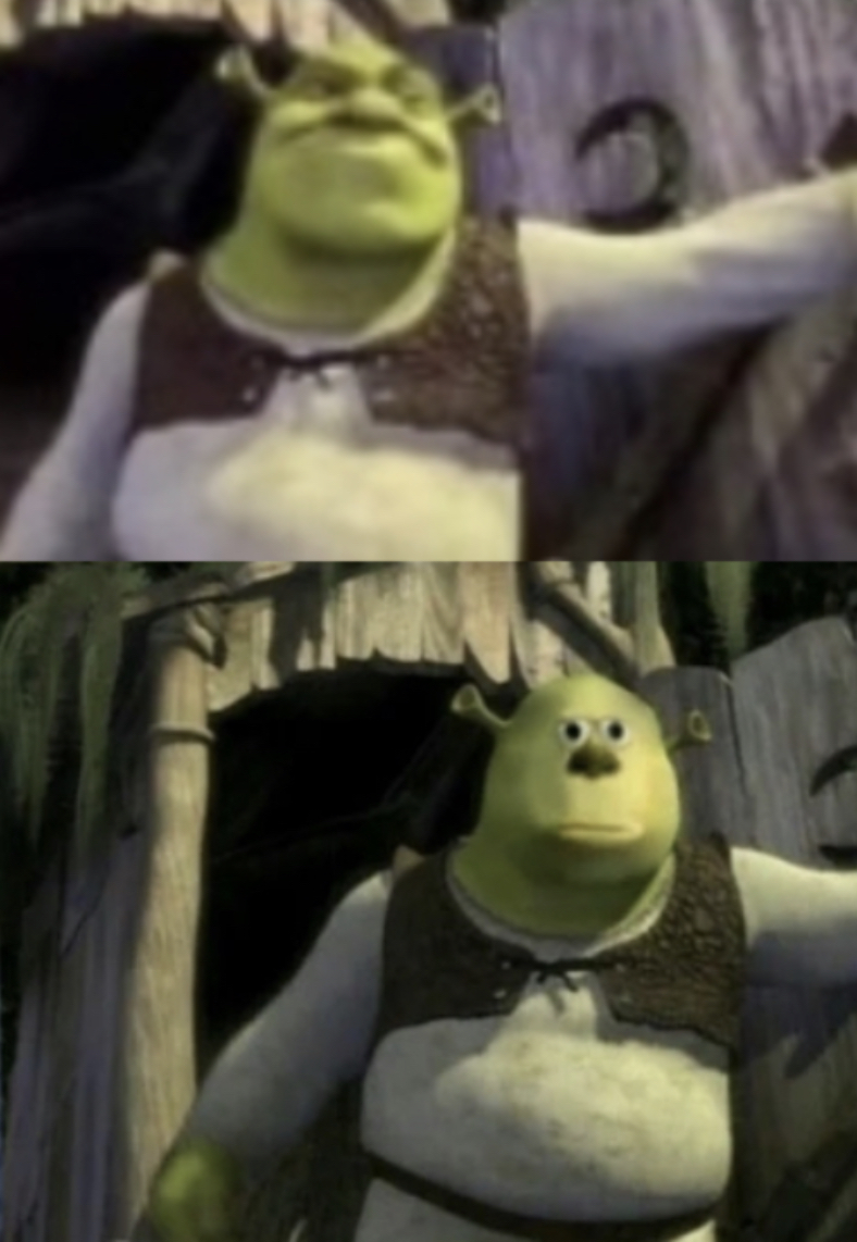 Shocked Shrek Face Swap Blank Meme Template