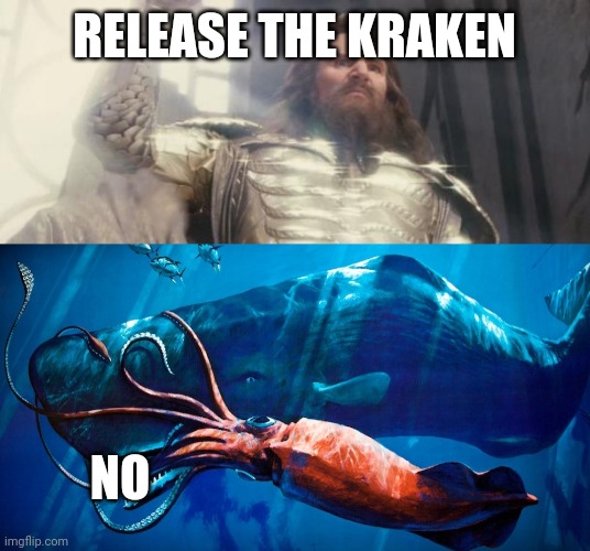 RELEASE THE KRAKEN; NO | image tagged in release the kraken | made w/ Imgflip meme maker