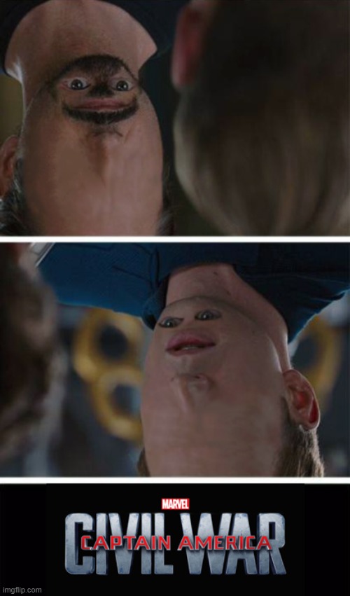 Marvel Civil War ImgFlipped | image tagged in marvel civil war imgflipped,cursed | made w/ Imgflip meme maker