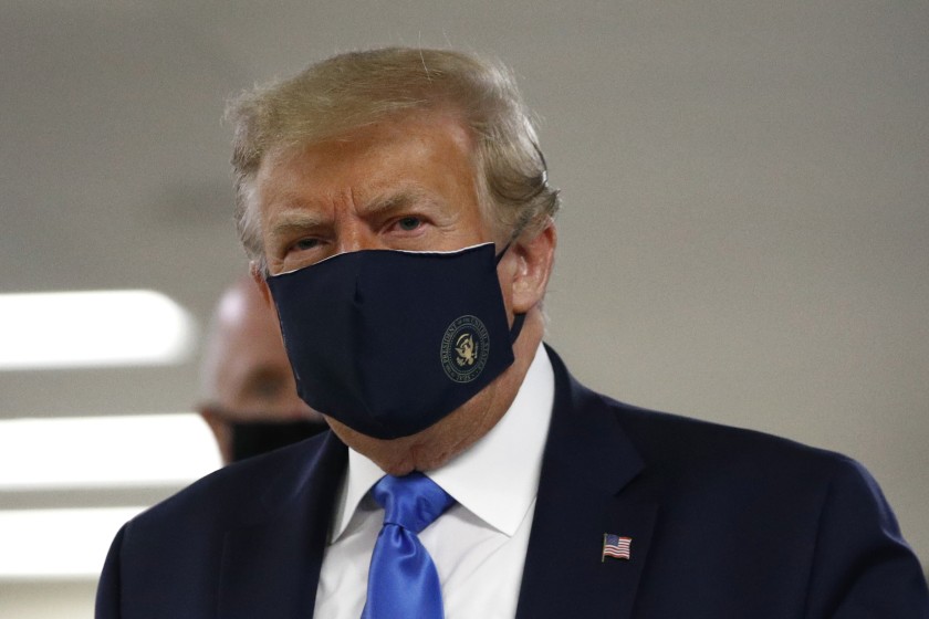 High Quality Trump wearing mask Blank Meme Template