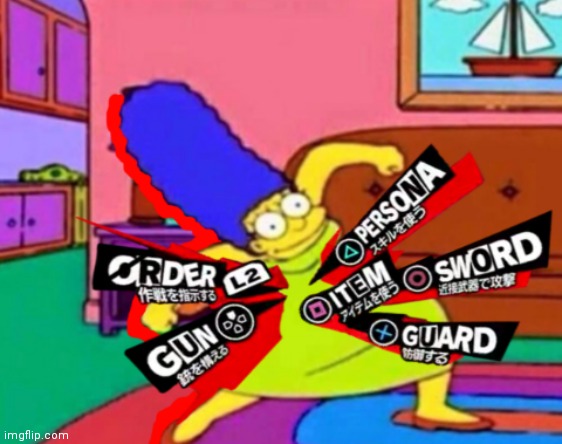 Persona Marge | image tagged in persona marge | made w/ Imgflip meme maker