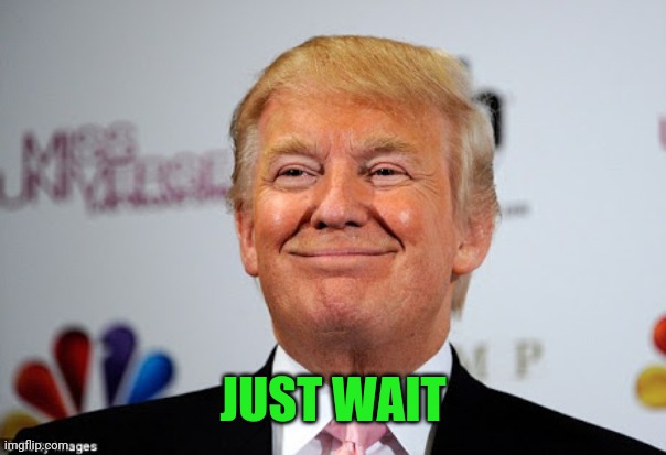 Donald trump approves | JUST WAIT | image tagged in donald trump approves | made w/ Imgflip meme maker