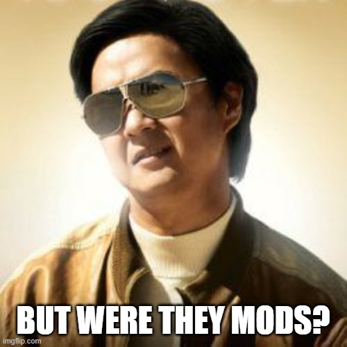 But did you die? | BUT WERE THEY MODS? | image tagged in but did you die | made w/ Imgflip meme maker