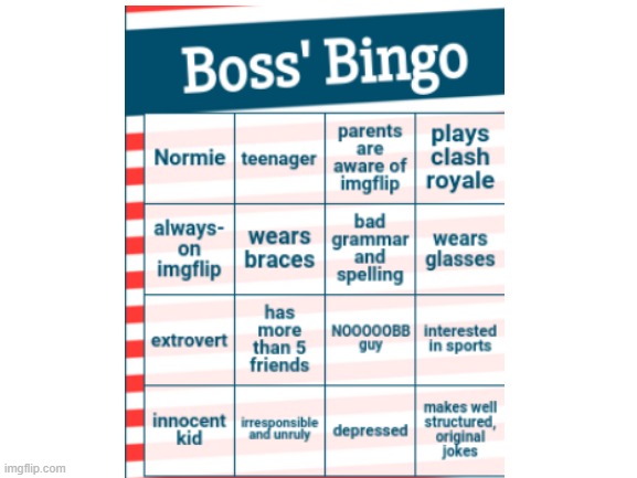 my bingo | made w/ Imgflip meme maker