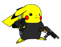 Pikachu with a gun Blank Meme Template