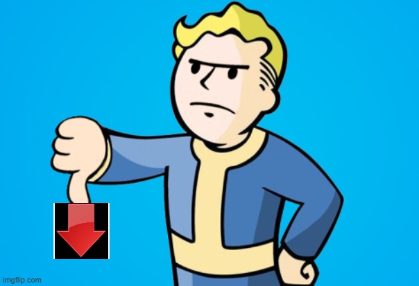 Vault Boy Thumbs Down | image tagged in vault boy thumbs down | made w/ Imgflip meme maker