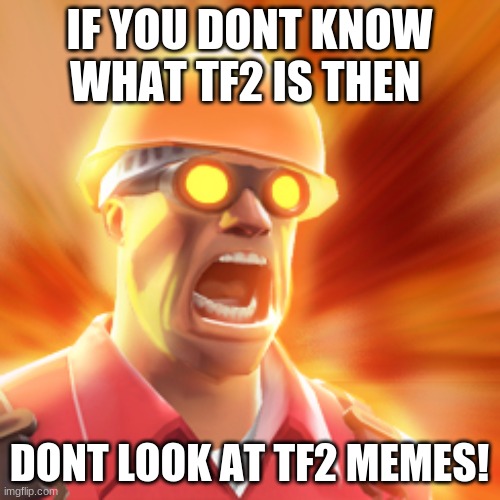 TF2 Engineer | IF YOU DONT KNOW WHAT TF2 IS THEN DONT LOOK AT TF2 MEMES! | image tagged in tf2 engineer | made w/ Imgflip meme maker