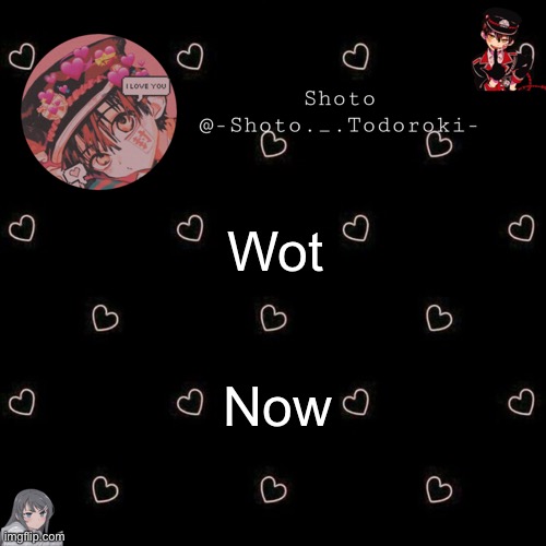 shoto 4 | Wot Now | image tagged in shoto 4 | made w/ Imgflip meme maker