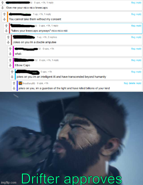 #Destiny2ReinsSupreme | Drifter approves | image tagged in drifter reaction meme | made w/ Imgflip meme maker