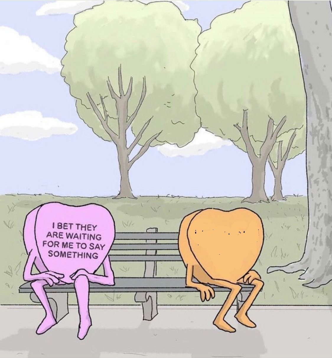 High Quality Candy hearts on a park bench Blank Meme Template