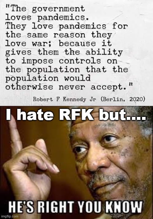 Some sane advice from a leftist. | I hate RFK but.... | image tagged in he's right ya know,political meme | made w/ Imgflip meme maker