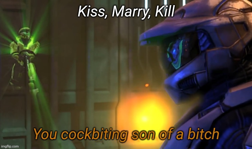 You cockbiting son of a bitch | Kiss, Marry, Kill | image tagged in you cockbiting son of a bitch | made w/ Imgflip meme maker